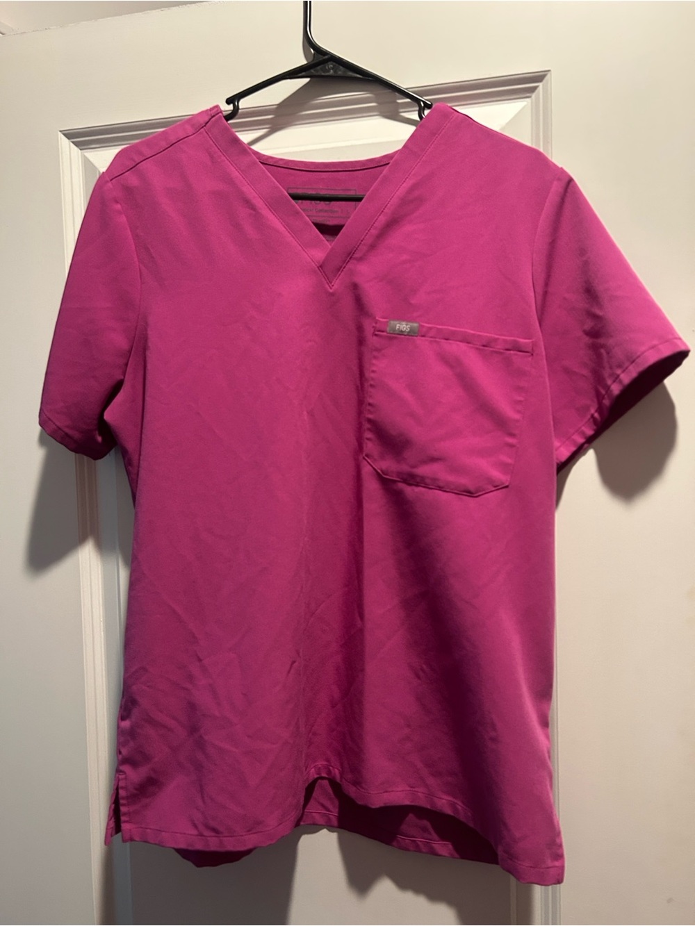 Figs Women's Scrub Top in Bright Magenta